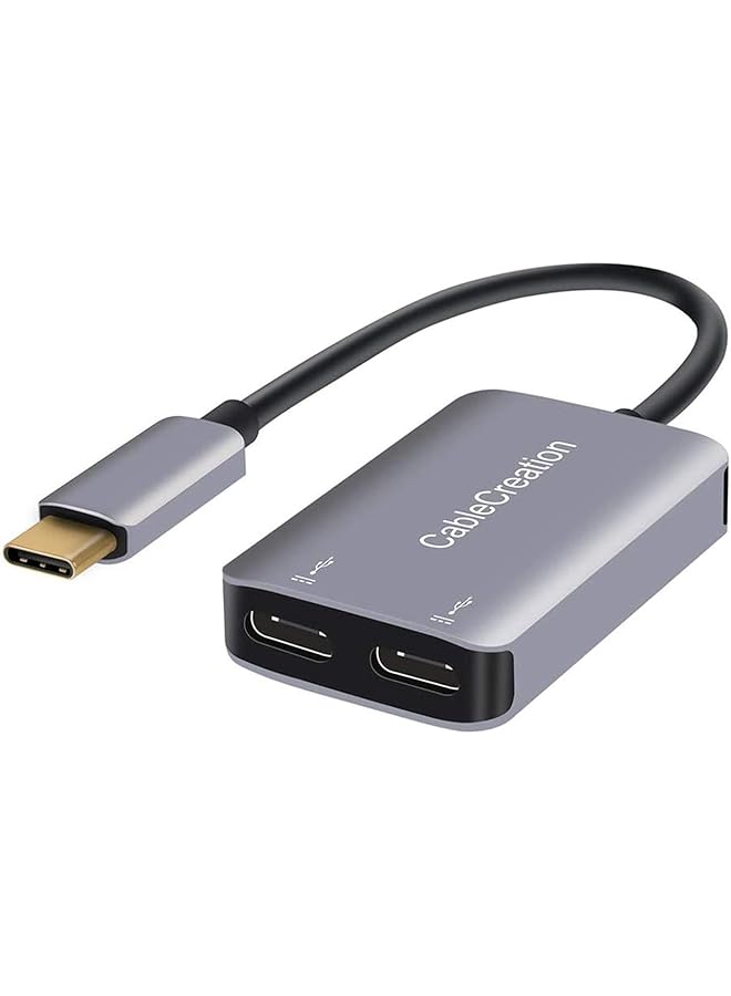 CableCreation Usb C Headphone Audio Adapter 2 In 1 Type C To Dual Type C Hub Digital Audio& Pd Charging Adapter Usb C Splitter For Google Pixel 2 3 Galaxy Note 9 S8 S9 S10 - Image 1