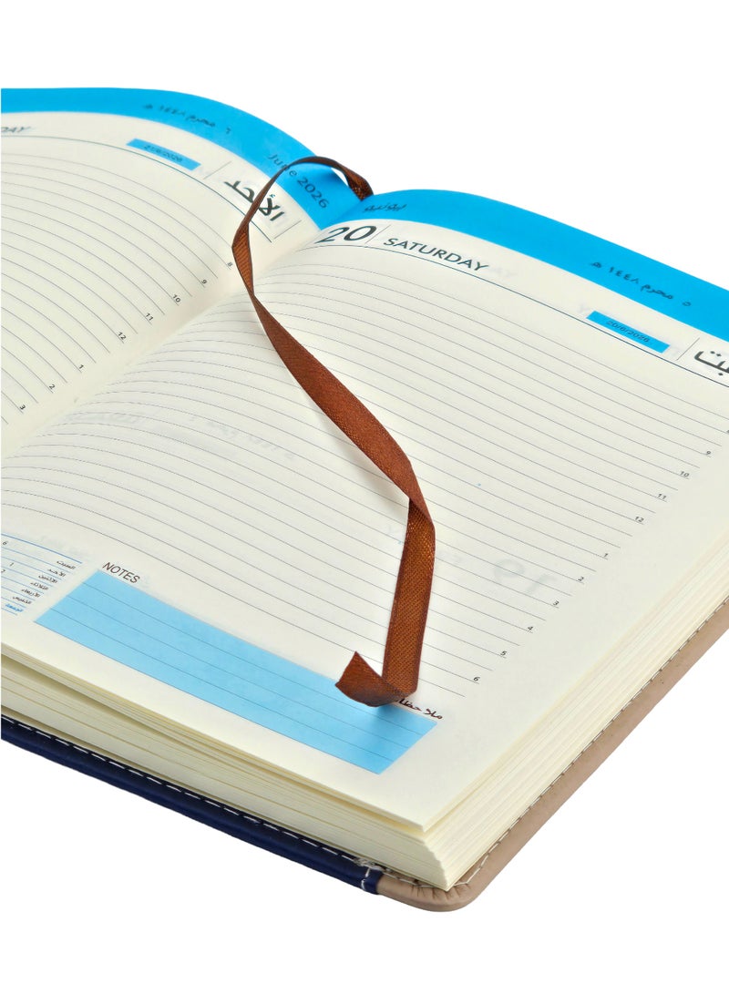 2026 Diary, Daily Planner Notebook,  Cloth Cover, Thick Paper - Green - Image 3