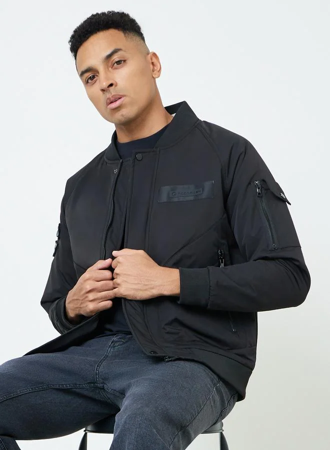 Fort Collins Men Button Zip-Up Bomber Jacket