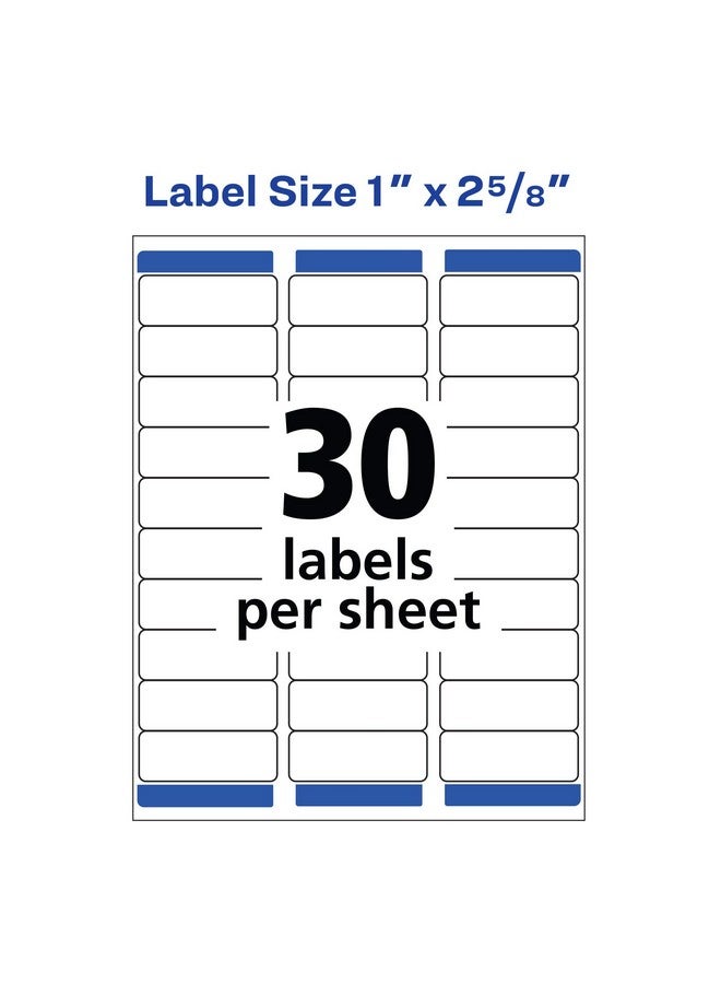 Avery Easy Peel Printable Address Labels with Sure Feed, 1" x 2-5/8", White, 3,000 Blank Mailing Labels (05160) - Image 4