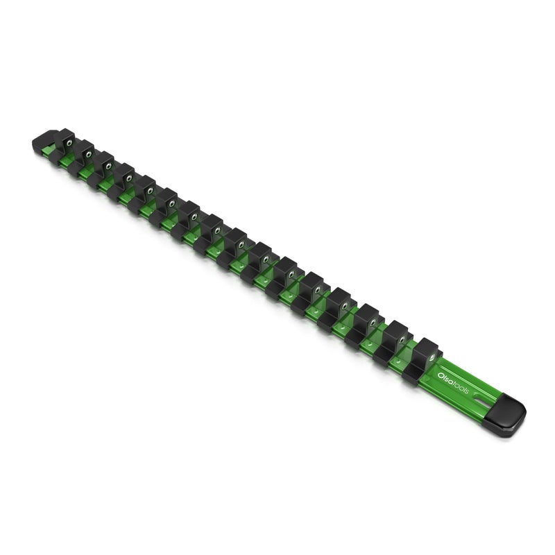 Olsa Tools 1/2-Inch Drive Aluminum Socket Organizer | Premium Quality Socket Holder (GREEN)