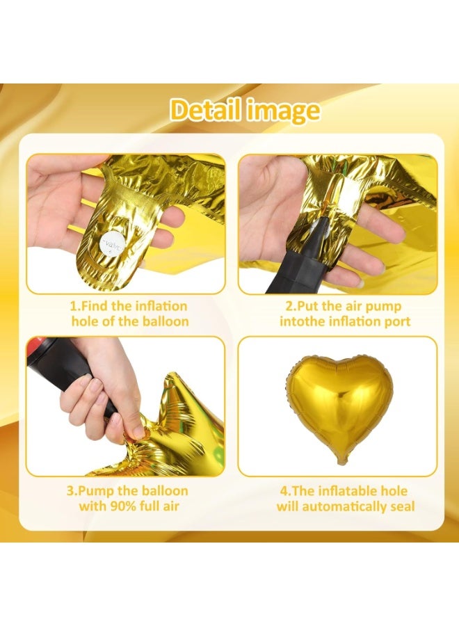 “We Will Miss You Gold Foil Balloon Banner Set with Heart, Star & Confetti Latex Balloons for Farewell, Retirement & Office Party Decoration” - Image 4