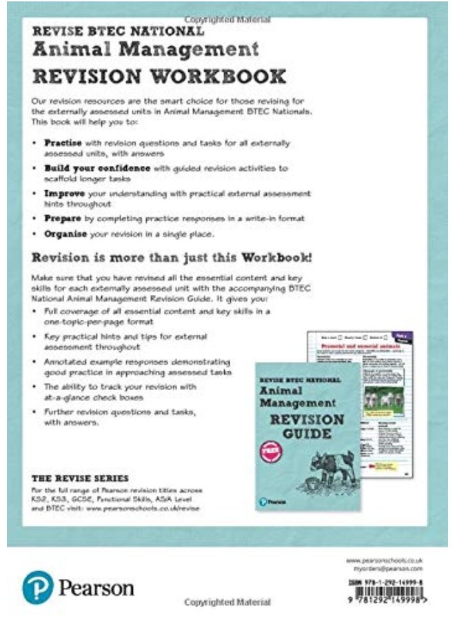 Pearson REVISE BTEC National Animal Management Revision Workbook - 2023 and 2024 exams and assessments  - Image 2