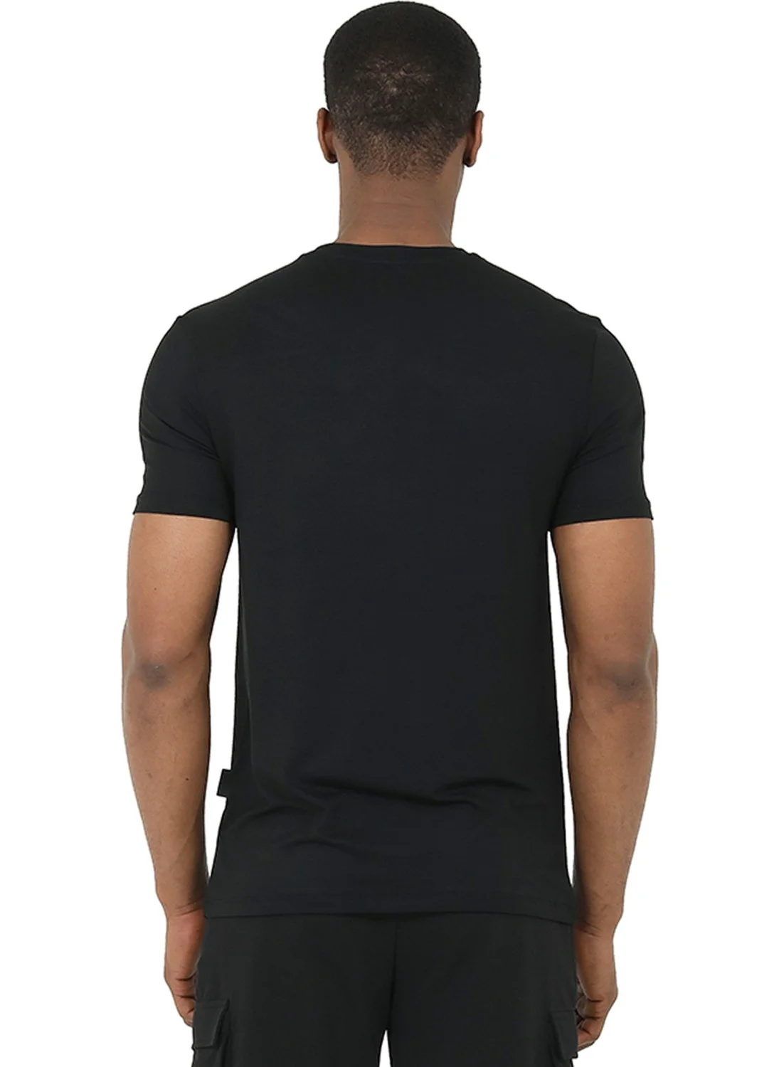 North Ice Crew Neck Plain Black Men's T-Shirt NI23003