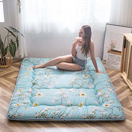 MAXYOYO Rustic Floral Korean Floor Mattress Foldable Mat Roll Up Camping Mattress Twin Size - Image 1