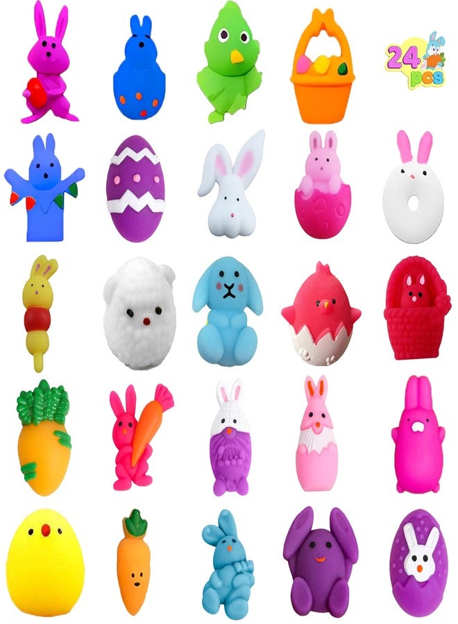 JDSTY 24Pcs Easter Mochi Squishy Toys Stress Relief Squishies for Kids Boys Girls Toddlers Easter Basket Stuffers Egg Fillers Gifts Party Favors - Image 1