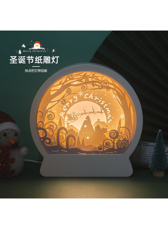 New Chinese-style Atmosphere Night Light, Cultural And Creative Gift, Bedroom Bedside Decoration, 3d Paper Sculpture Lamp, National Trend Luminous Item