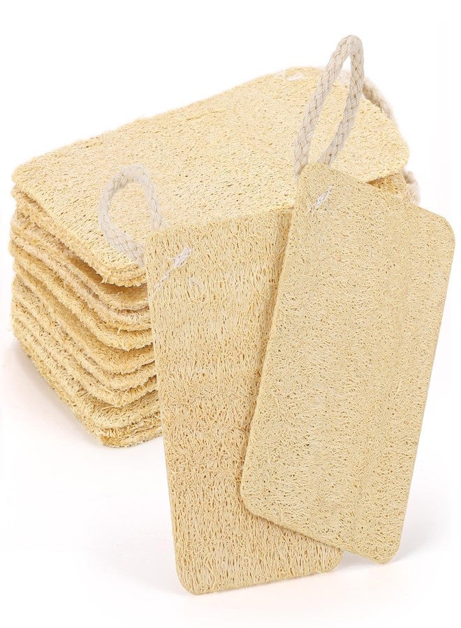 Tbestmax 12 Pieces Mini Natural Loofah Exfoliating Facial Scrubber, Made with Natural Egyptian Shower Loofah Sponge, Bath Shower Loofah Sponge for Women and Men - Image 1