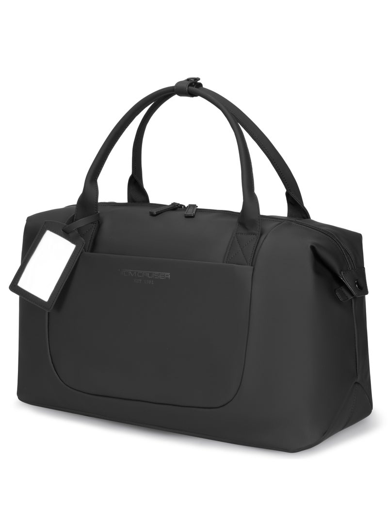 TOM CRUISER 19.3-Inch Matt PU Travel Duffel Bag, Spacious Weekender with Front/Back Quick-Access Pockets, Interior Organizer, Trolley Sleeve & Luggage Tag, Black - Image 2