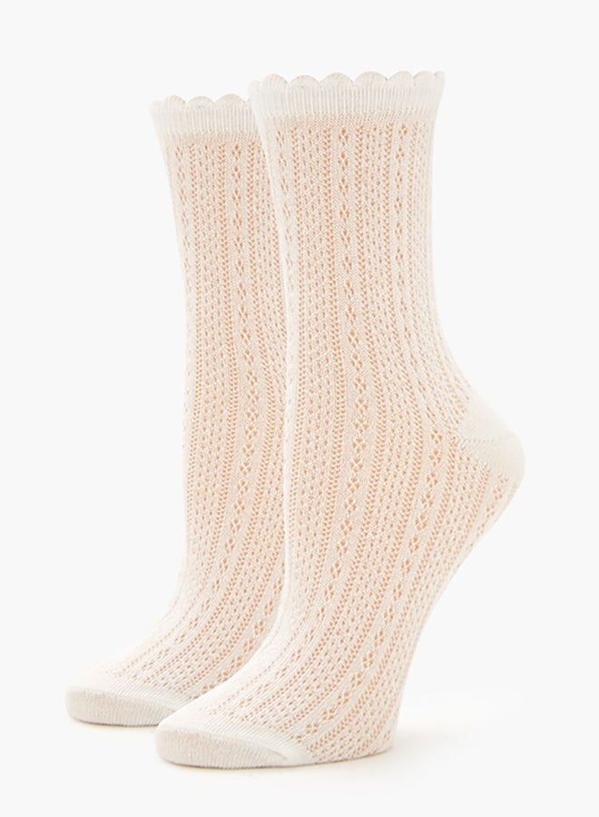 FOREVER 21 Pointelle Knit Crew Socks - Image 4