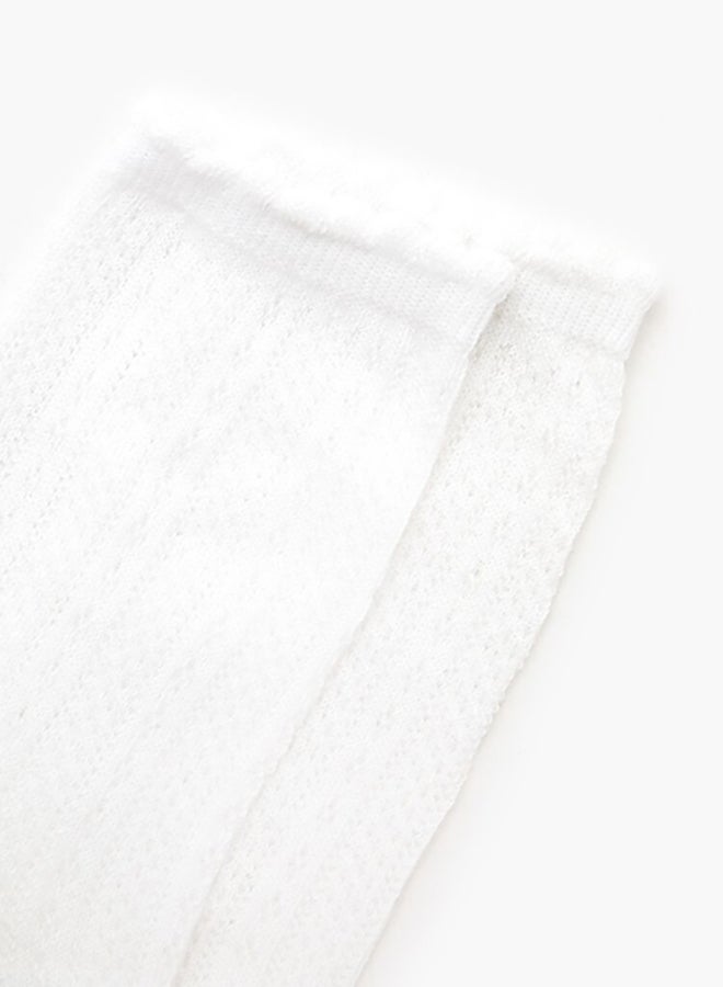 FOREVER 21 Pointelle Knit Crew Socks - Image 3