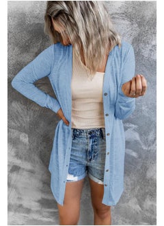 Generic 202 Autumn And Winter Europe And The United States New Women's Long Button Solid Color Casual Long Sleeve Cardigan Women 