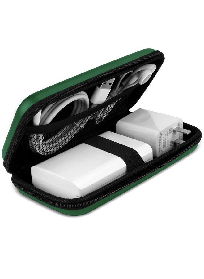 iMangoo Shockproof Carrying Charger Case Hard Protective EVA Impact Resistant Power Bank Pouch Small Electronics Organizer Cable Accessory Travel Essentials for Women, Size 6.5''x3.2''x1'',Green - Image 1