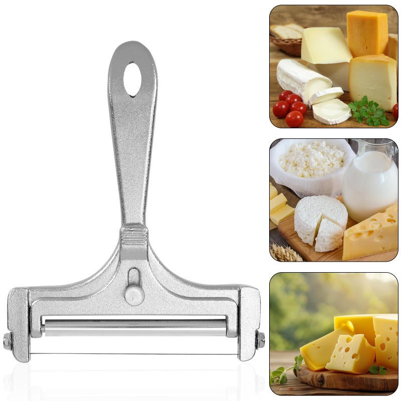 lasuroa Cheese Cutter, Stainless Steel Cheese Slicer with 4pcs Extra Wires Adjustable Handheld Butter Block Cutter for Cheddar Gruyere Mozzarella Kitchen Slicing Tools - Image 4