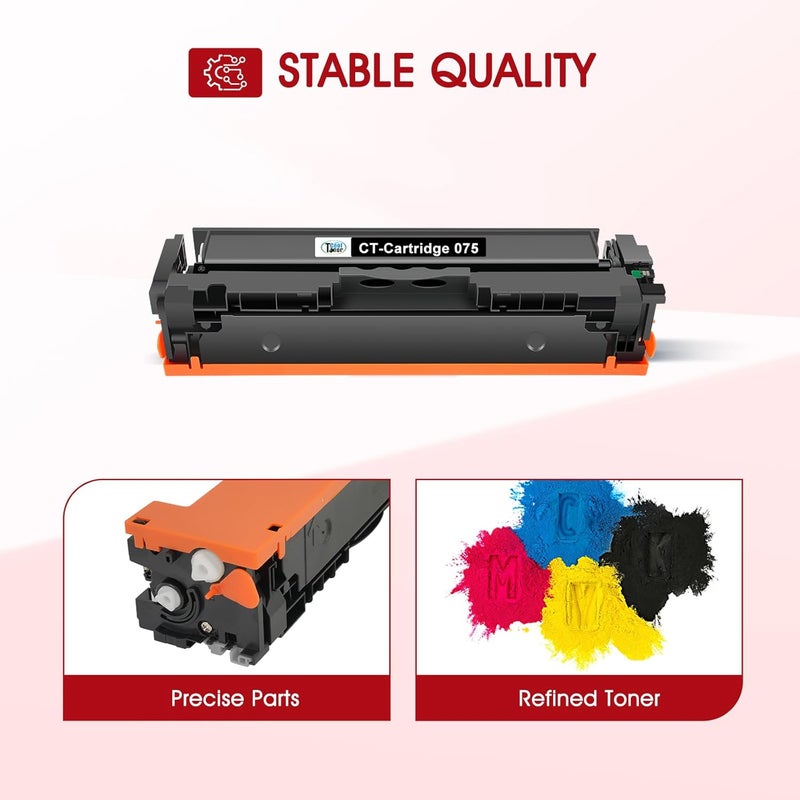 كول تونر مجموعة خرطوشة حبر 075 075H LBP646Cdw MF665CDW MF662CDW بديلة متوافقة مع Canon Color ImageCLASS MF663Cdw LBP647Cdw MF660c LBP640c عبوة 4 عالية الإنتاجية (أسود سماوي أصفر أرجواني) - Image 5