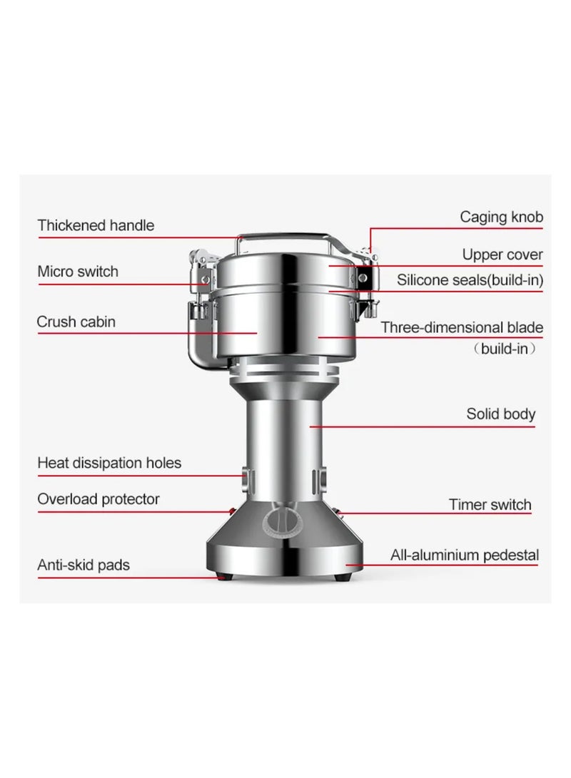 Grain Mill Grinder 150g ,High Speed Electric Stainless Steel Pulverizer Multi-Purpose Powder Machine for Cereals, Corn, Flour, Dry Spices, Herbs, Grains, Coffee, Rice - Image 4
