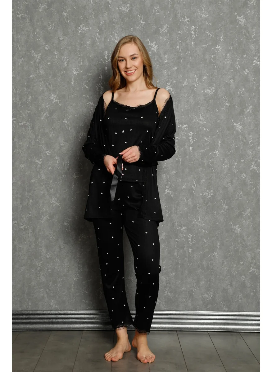 اكبينيز Women's 3-Piece Dressing Gown Pajama Set 16103