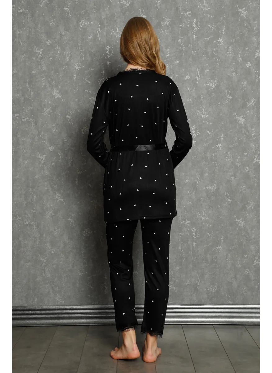 اكبينيز Women's 3-Piece Dressing Gown Pajama Set 16103