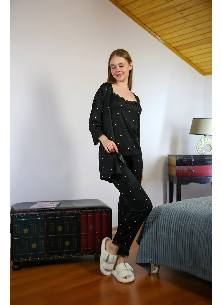اكبينيز Women's 3-Piece Dressing Gown Pajama Set 16103