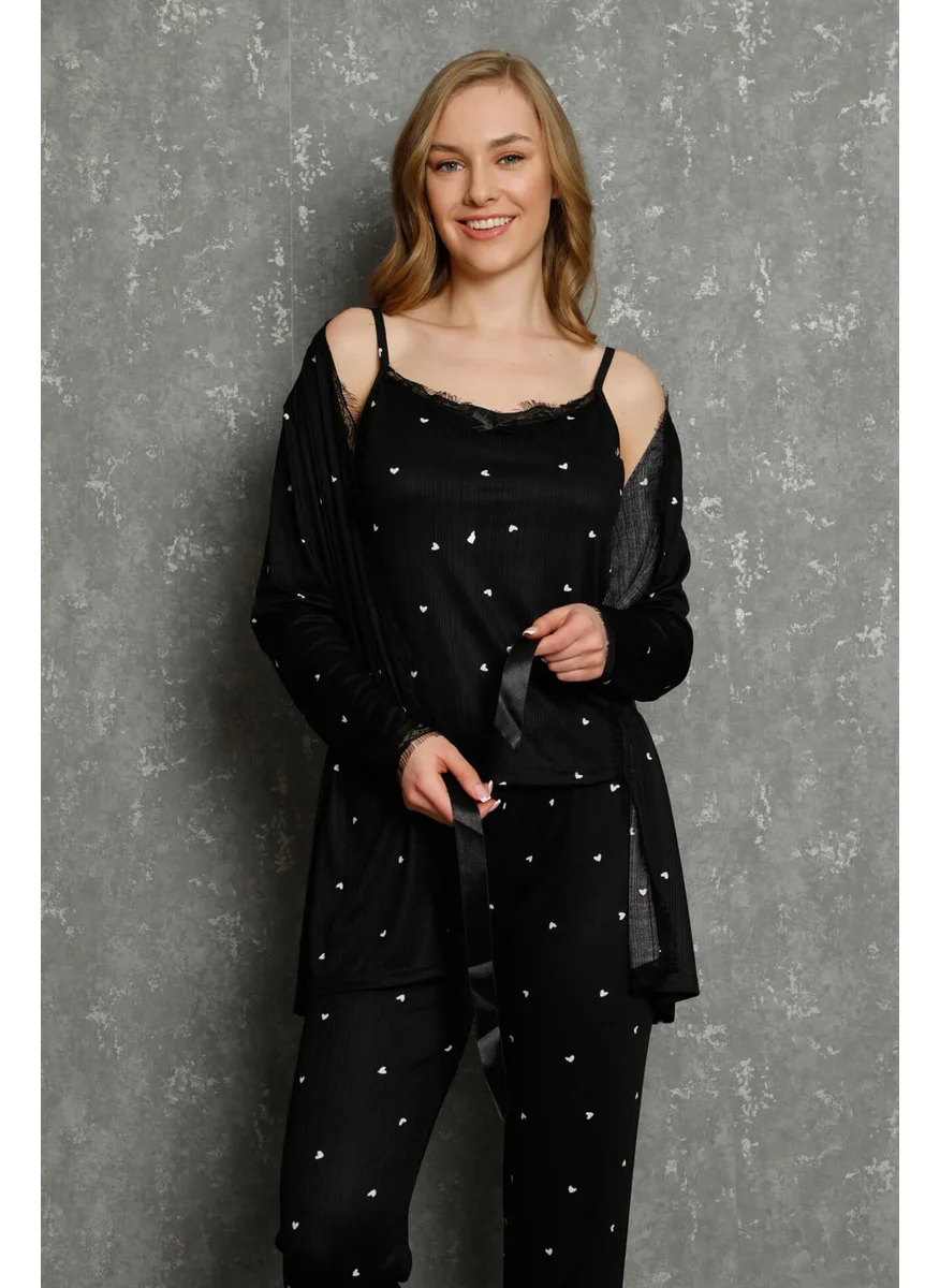اكبينيز Women's 3-Piece Dressing Gown Pajama Set 16103