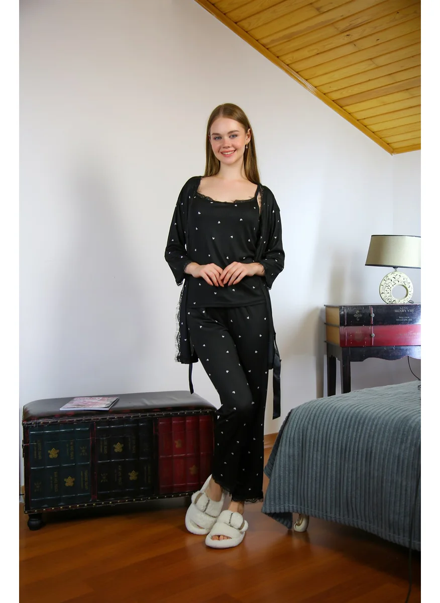 اكبينيز Women's 3-Piece Dressing Gown Pajama Set 16103