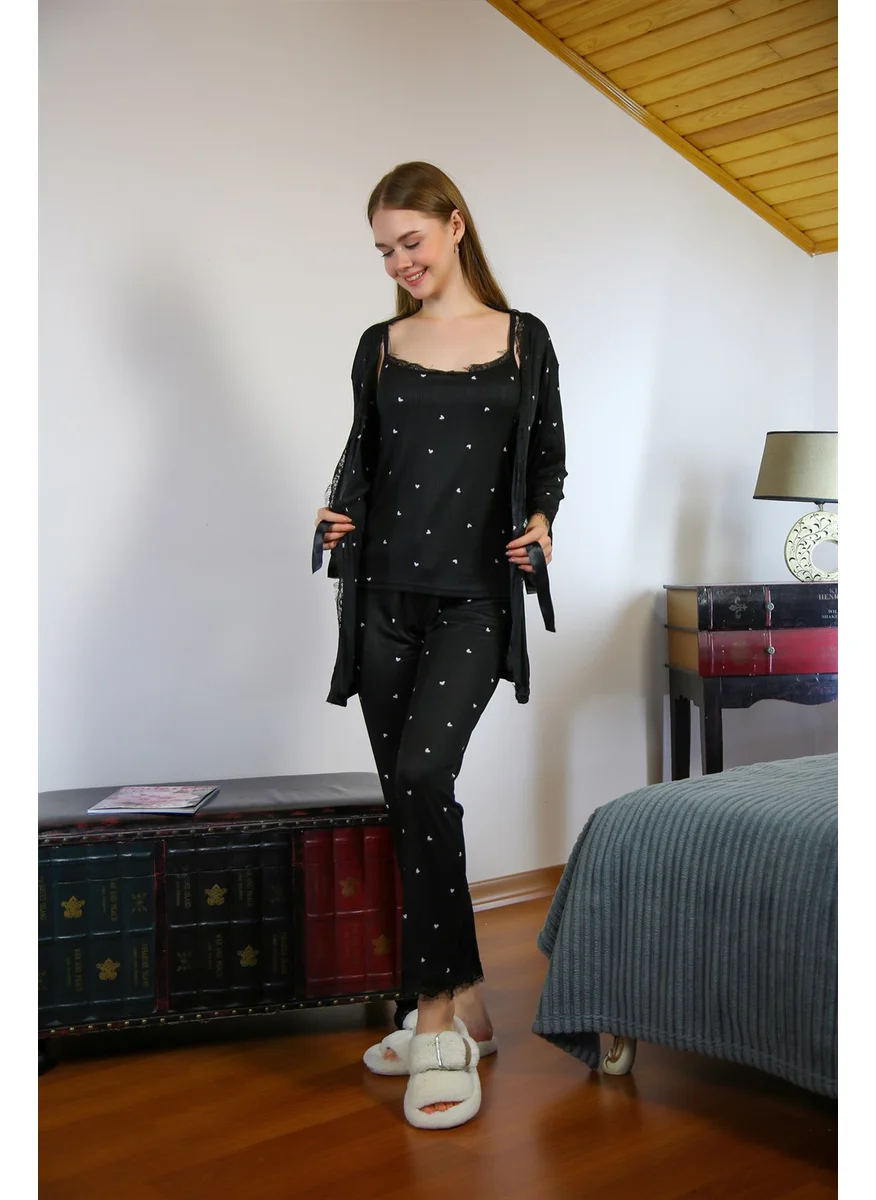 اكبينيز Women's 3-Piece Dressing Gown Pajama Set 16103