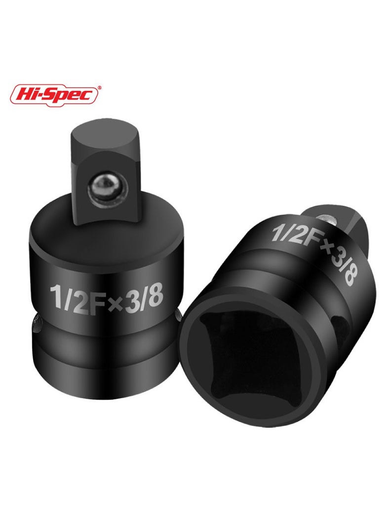 Hi-Spec - 6 Piece Impact Adapter and Reducer Socket Set, 1/4 3/8 1/2 3/4 Inch Female To Male Air Square Drive and Wrench Conversion Kit, Cr-Mo Steel, Ball Detent, Hand Tools With Case - Image 1