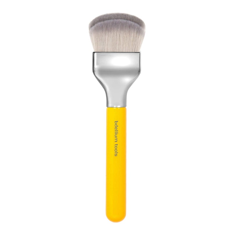 Bdellium Tools Professional Makeup Brush - Studio Series 972 Large Rounded Double Dome Blender - With Soft Synthetic Fibers, For Foundation Application & Blending (Yellow, 1pc) - Image 1