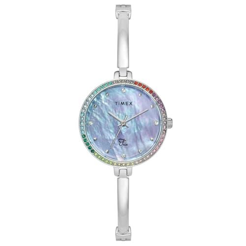 TIMEX Fria Analog Watch for Women with Blue Round Dial & Silver Brass Bracelet Band Water Resistant Women's Wrist Watches - TWEL18404 - Image 1