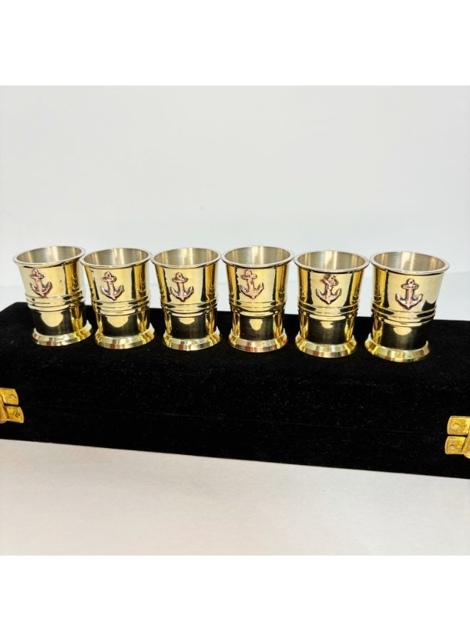Rustic Charm Black Velvet Brass Shot Glass (set of 6) - Image 5