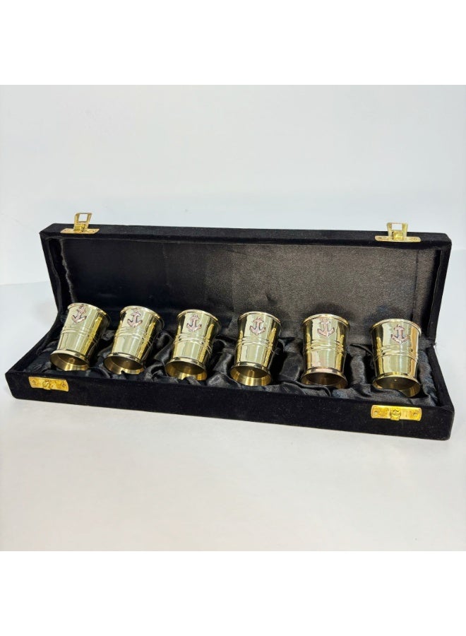 Rustic Charm Black Velvet Brass Shot Glass (set of 6) - Image 2