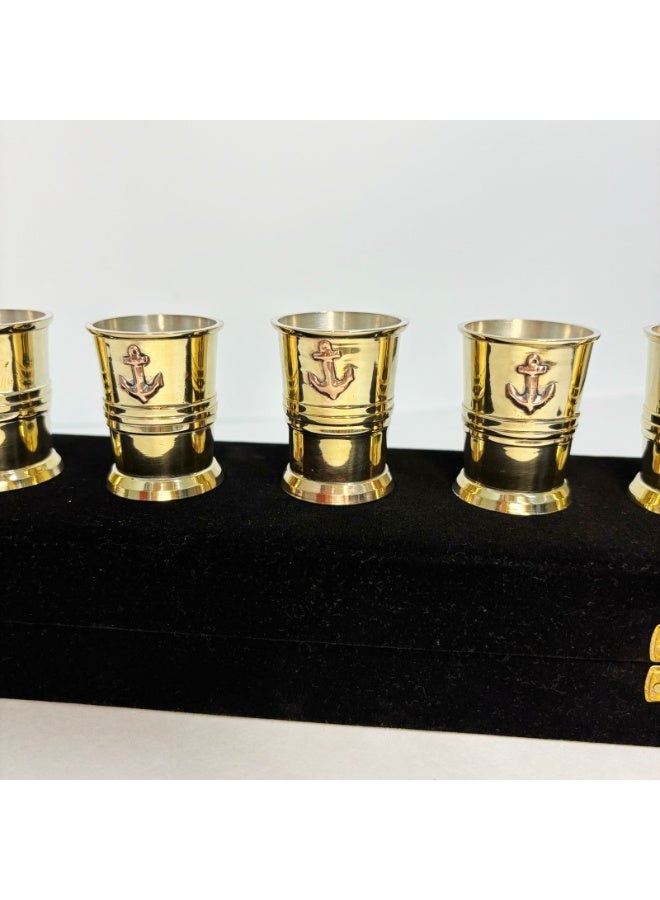 Rustic Charm Black Velvet Brass Shot Glass (set of 6) - Image 4