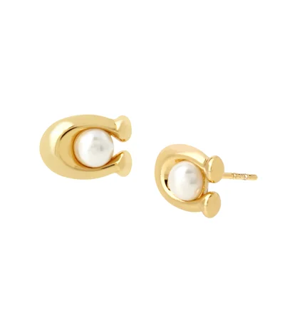 COACH Pearl Signature C Stud Earrings