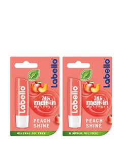 Lip Balm Moisturising Lip Care Peach Shine Pack of 2
