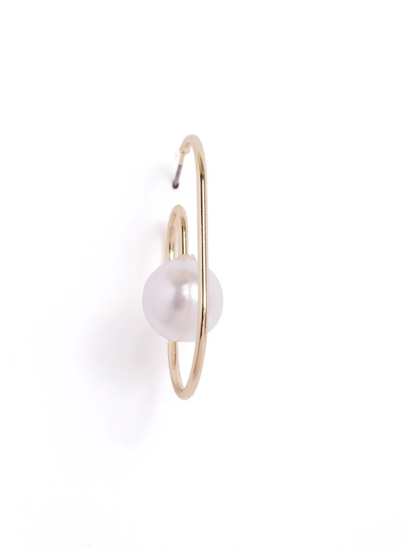 Priyaasi Plated Contemporary Beaded Hoop Earrings