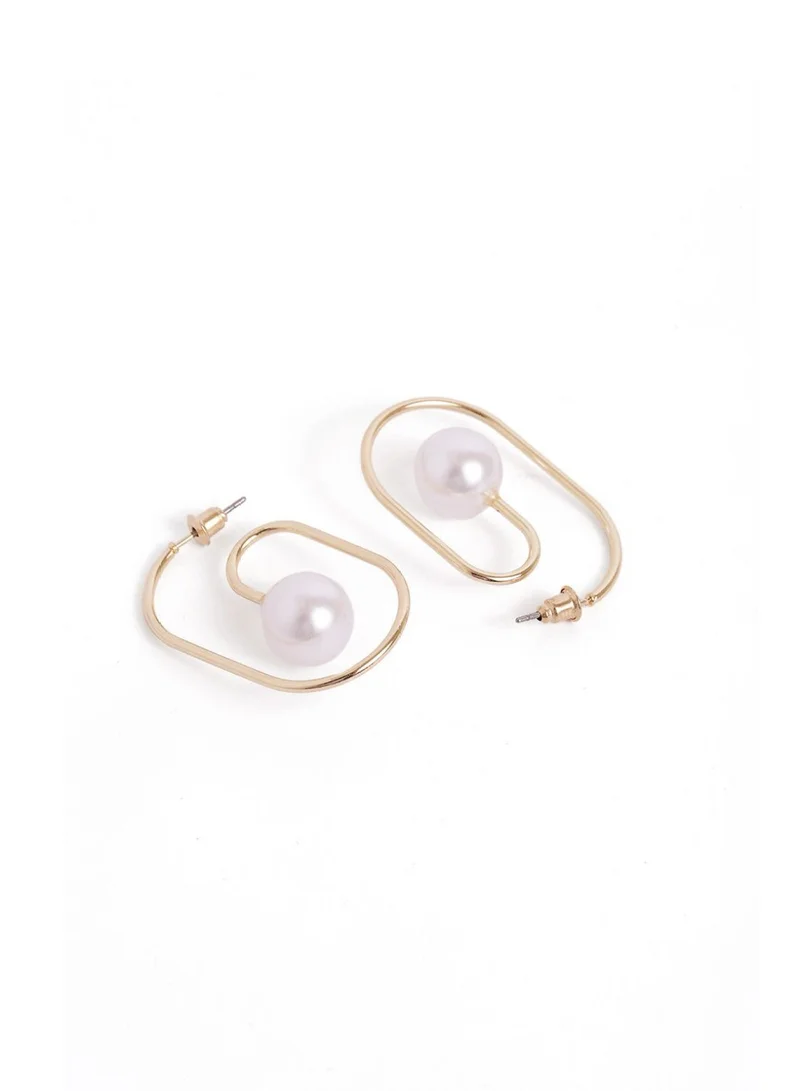 Priyaasi Plated Contemporary Beaded Hoop Earrings