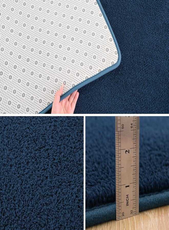 Pettop Area Rugs for Bedroom Living Room, 4x6 Navy Blue Thickened Memory-Foam Indoor Carpets, Modern Aesthetic Minimalist Super Soft Comfy Carpet for Boys Girls Adults Room Dorm Home Decor - Image 4