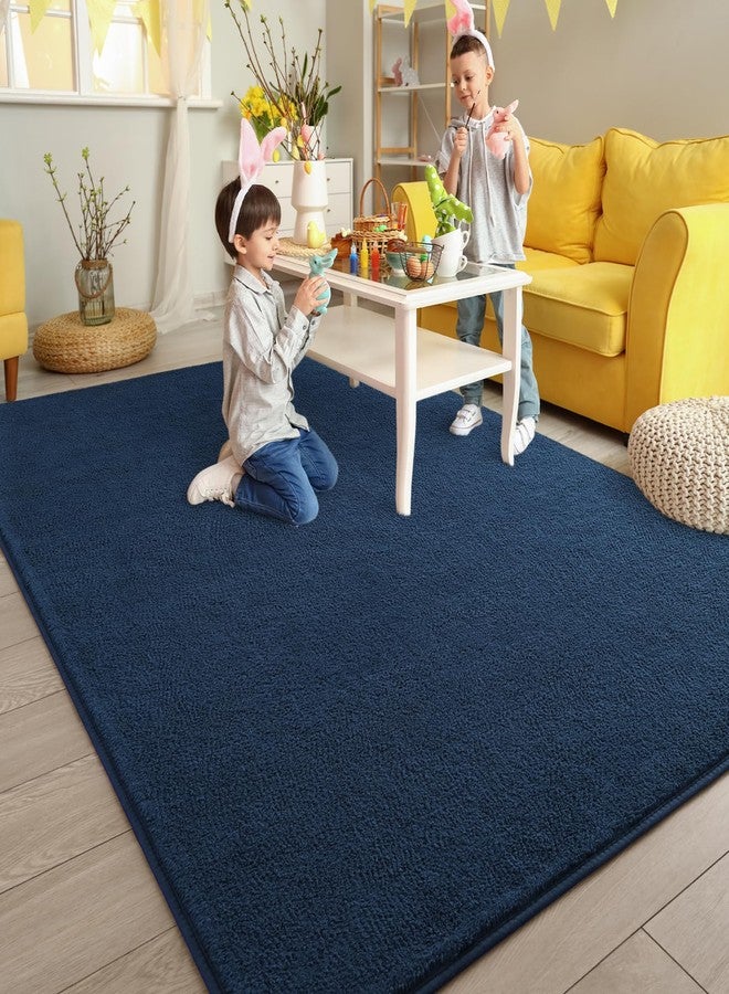 Pettop Area Rugs for Bedroom Living Room, 4x6 Navy Blue Thickened Memory-Foam Indoor Carpets, Modern Aesthetic Minimalist Super Soft Comfy Carpet for Boys Girls Adults Room Dorm Home Decor - Image 5