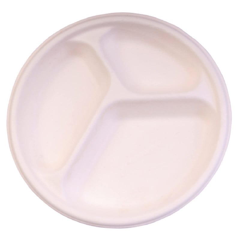G1 G 1 3 Compartment Disposables | 100% Natural | Biodegradable | Compostable | Ecofriendly | Safe & Hygienic | Disposable Plates | 10 Inch | Medium | Pack of 50 - Image 4