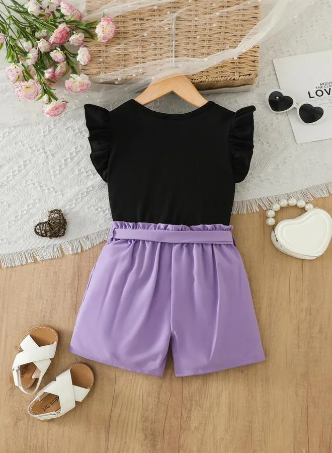 تايك تو مجموعة من بلوزة بطبعة قلب وشورت للأطفال