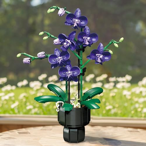 ILIEMOC Purple Orchid Flower Building Blocks Set 666 PCS DIY Artificial Flower Kit for Elegant Home Decor Table Display Compatible with Lego Flowers Artistic Gift for Ages 6 - Image 5