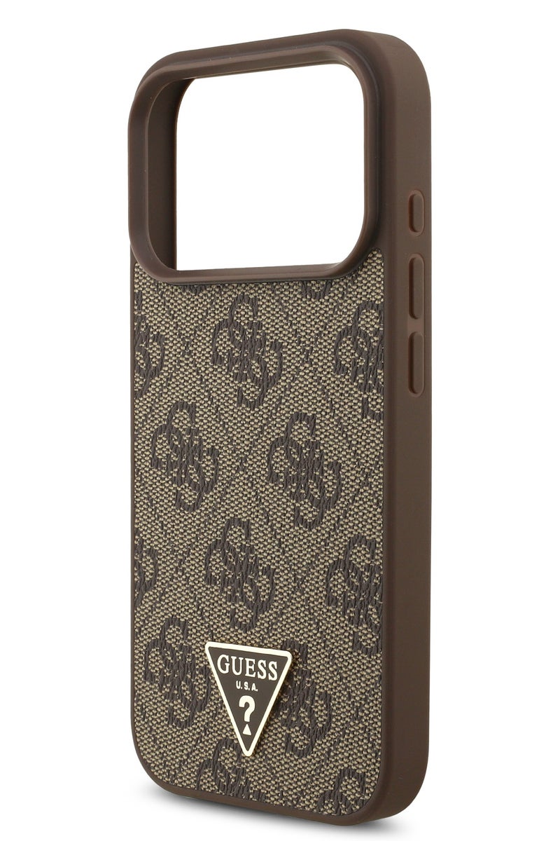 GUESS iPhone 17 Pro Max MagSafe Case 4G PU Leather With Small 4G Logo & Lanyard /  Magsafe Compatible / Ultra Slim / lightweight design / Easy Installation - Brown - Image 5