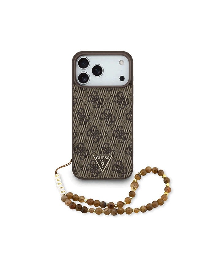 GUESS iPhone 17 Pro Max MagSafe Case 4G PU Leather With Small 4G Logo & Lanyard /  Magsafe Compatible / Ultra Slim / lightweight design / Easy Installation - Brown - Image 1