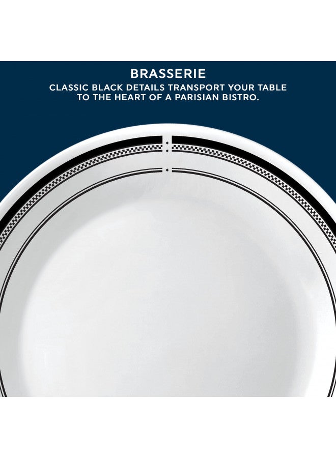 Corelle 18-Piece Round Dinnerware Set, Service for 6, Lightweight Round Plates and Bowls Set, Vitrelle Triple Layer Glass, Chip and Scratch Resistant, Microwave and Dishwasher Safe, Brasserie - Image 4