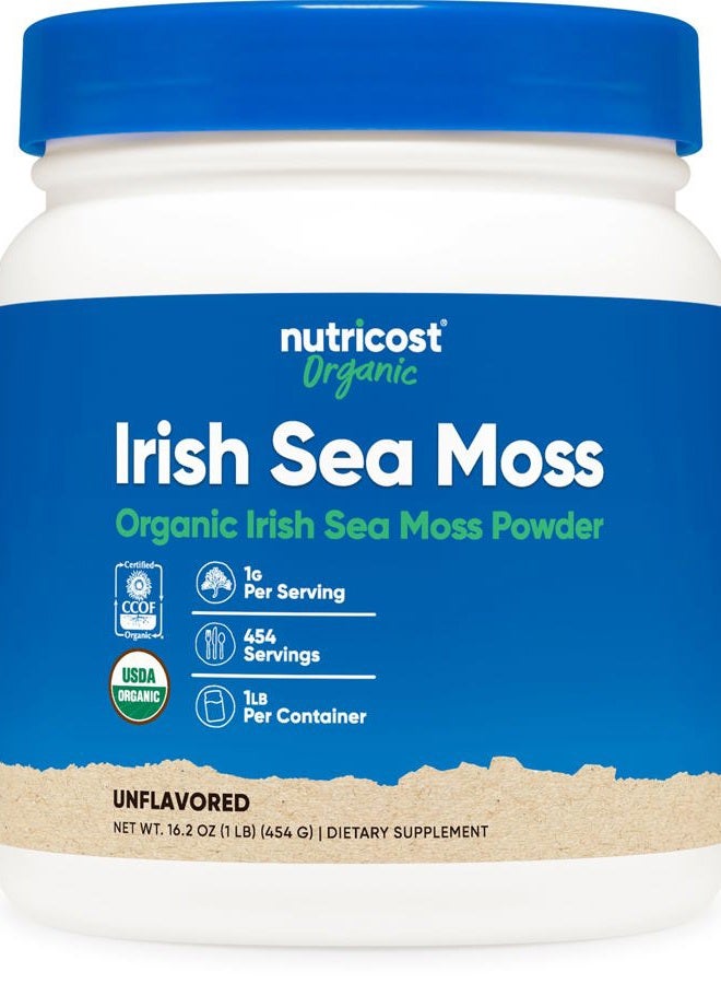 Nutricost Organic Irish Moss Powder (1 LB) - Gluten Free, Non-GMO, Vegetarian Friendly - Image 1