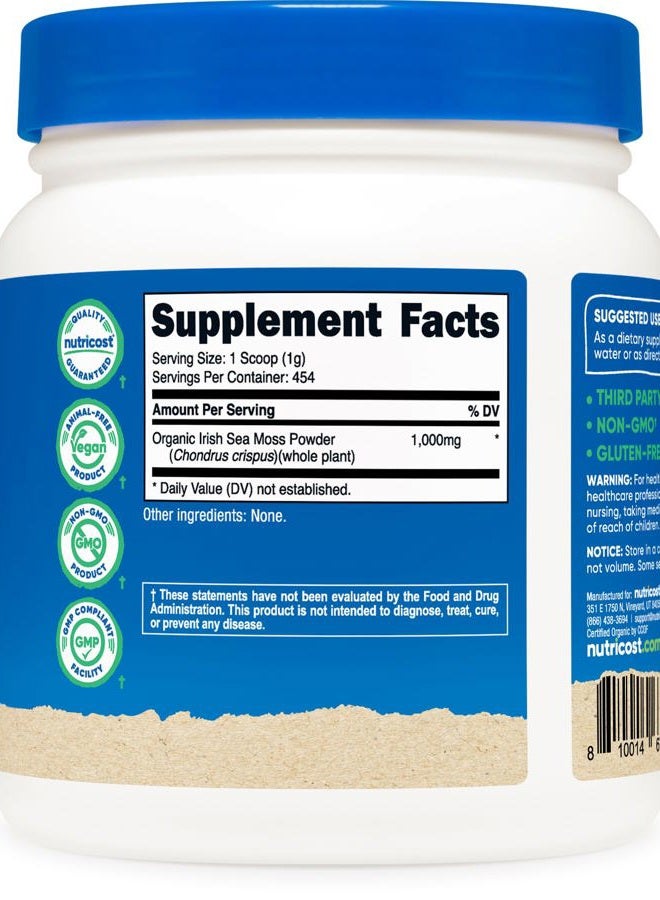 Nutricost Organic Irish Moss Powder (1 LB) - Gluten Free, Non-GMO, Vegetarian Friendly - Image 2