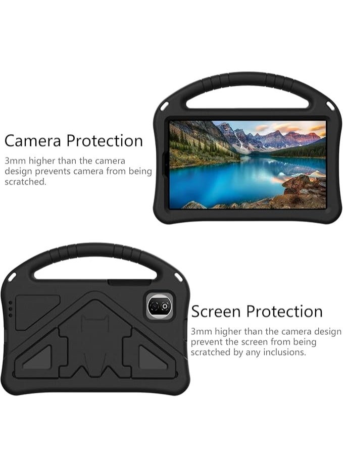 Case Compatible with Honor Pad X7 8.7 inch 2025 Tablet Kids Friendly Durable Lightweight EVA Portable Handle Black Stand Shockproof Cover with Shoulder Strap - Image 4