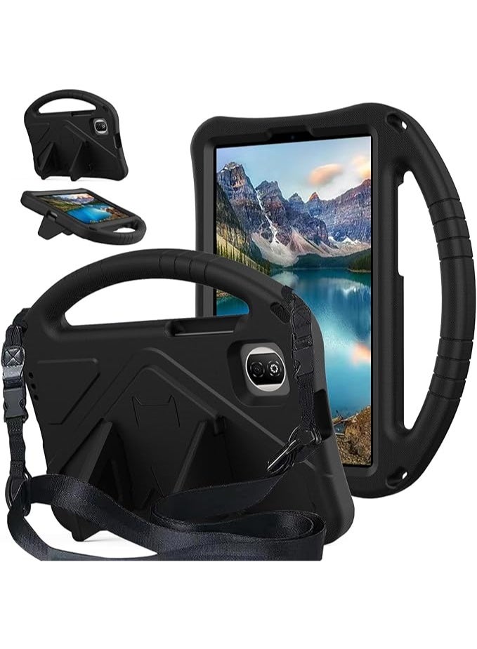 Case Compatible with Honor Pad X7 8.7 inch 2025 Tablet Kids Friendly Durable Lightweight EVA Portable Handle Black Stand Shockproof Cover with Shoulder Strap - Image 1