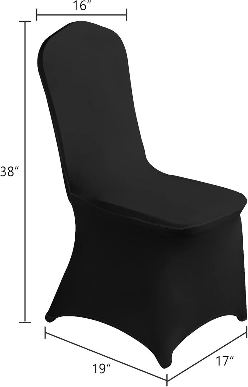 Waterproof Spandex Chair Cover - 12PCS Stretch Dining Chair Covers for Party, Banquet, Wedding Event (Black) - Image 3