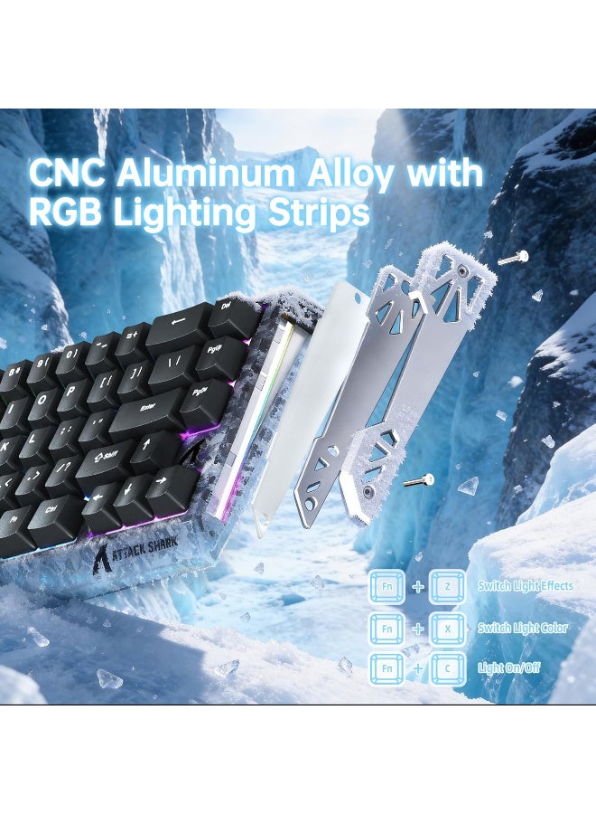 ATTACK SHARK R68 HE 60% Hall Effect Magnetic Gaming Keyboard with Rapid Trigger, Carbon Fiber, Black - Image 4
